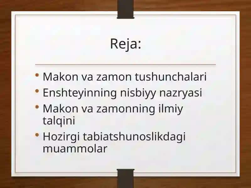 Hozirgi zamon tabiatshunosligida makon va zamon muammolari 2