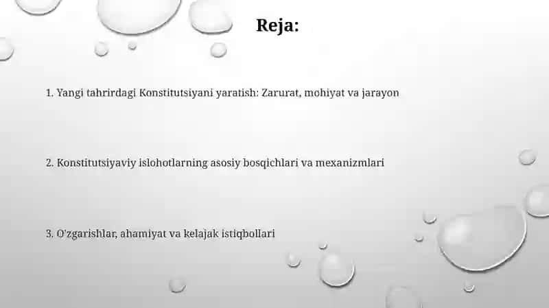 Yangi tahrirdagi Konstitutsiyaning mazmun mohiyati va qilinish bosqichlari 2