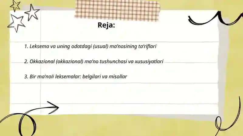 Leksemaning usual hamda okkazianal maʼnolari 2