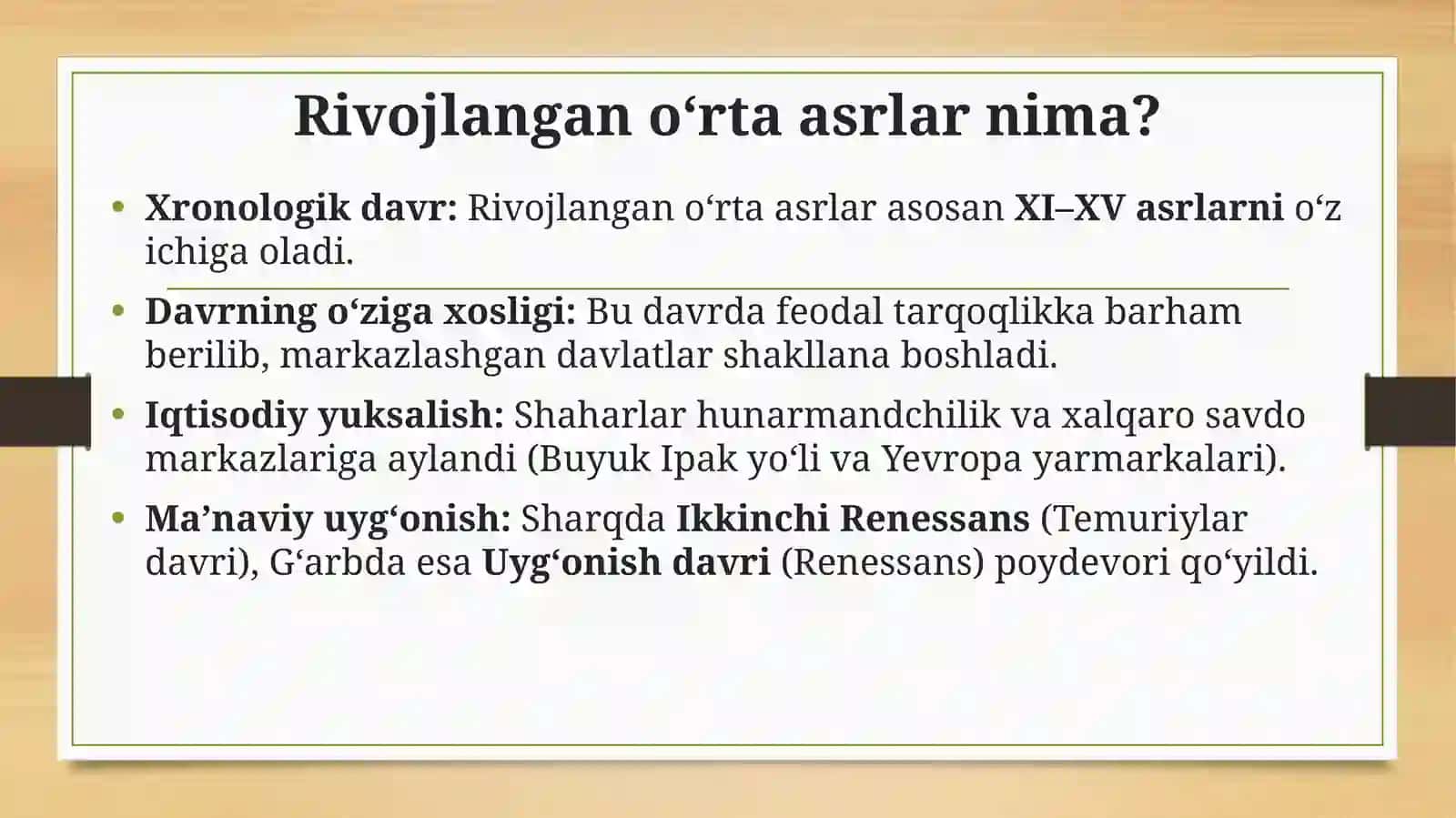 Rivojlangan o‘rta asrlar davlatlari taraqqiyoti va tanazzuli sabablari 2