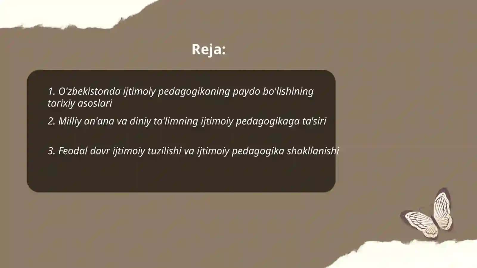 O'zbekistonda ijtimoiy pedagogikaning paydo bo'lishi, manaviy tarixiy ijtimoiy huquqiy shart- sharoitlari 2