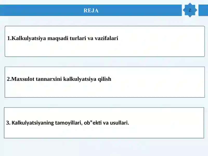 KALKULYATSIYA MAQSADI,VAZIFALARI VA TURLARI 2