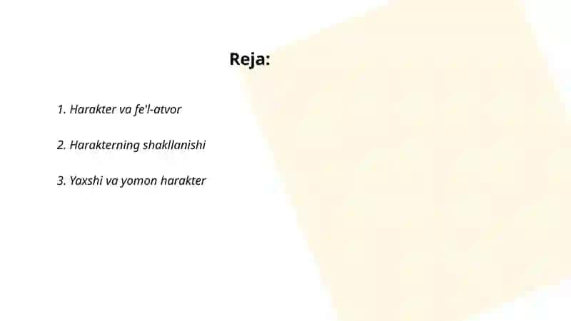 Harakter va fe'l-atvor 2