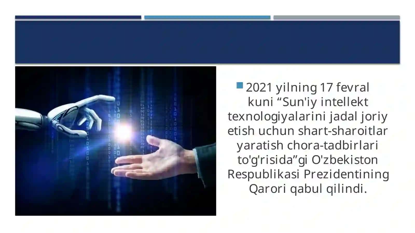 Sun'iy intellekt texnologiyalarini jadal joriy etish 2