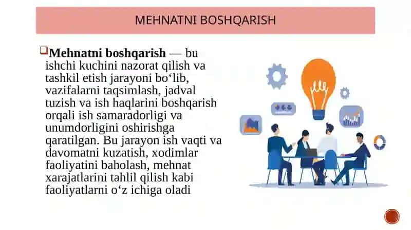 Mehnatni boshqarish usullari 2