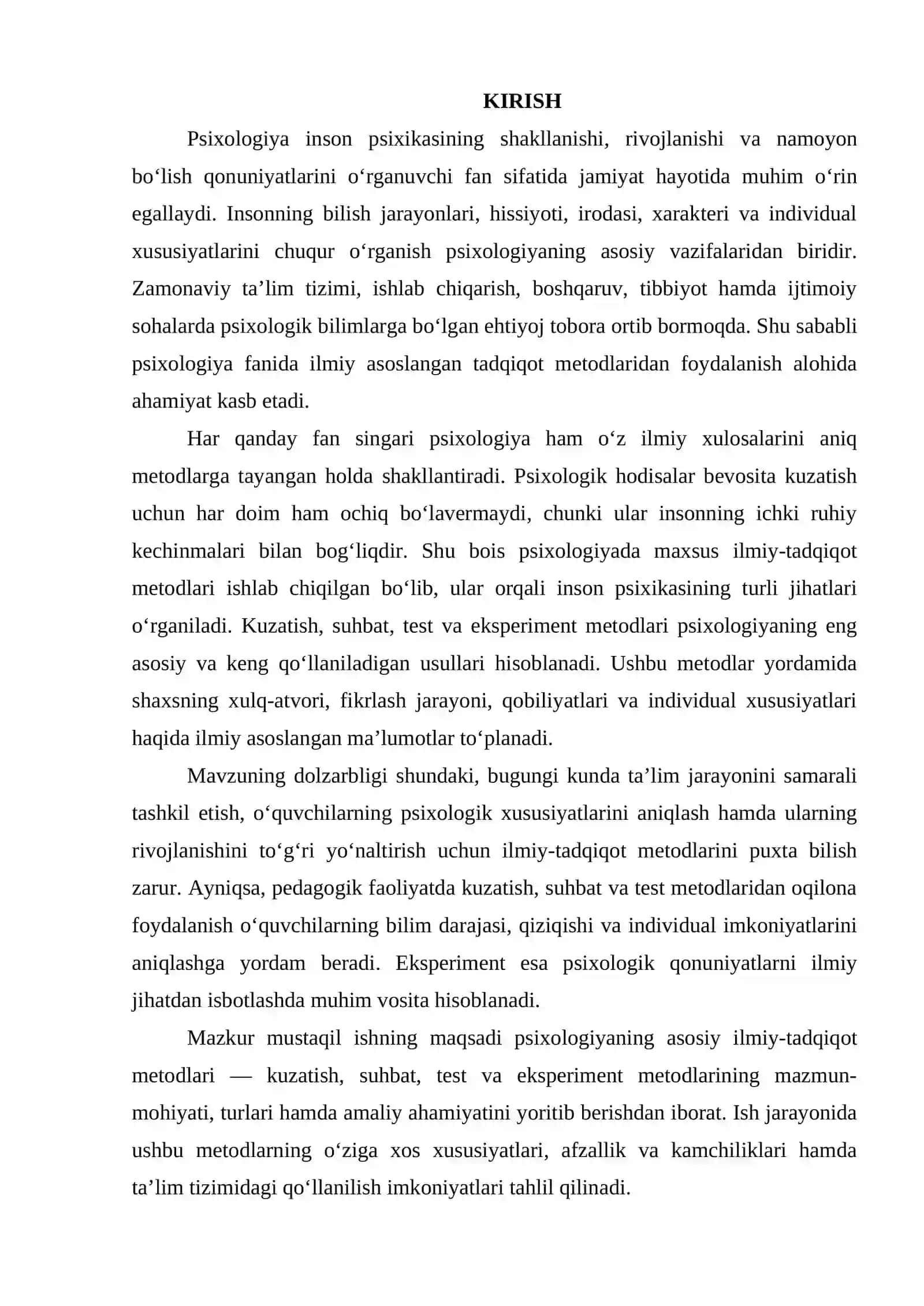 Psixologiyaning asosiy ilmiy-tadqiqot metodlari 2