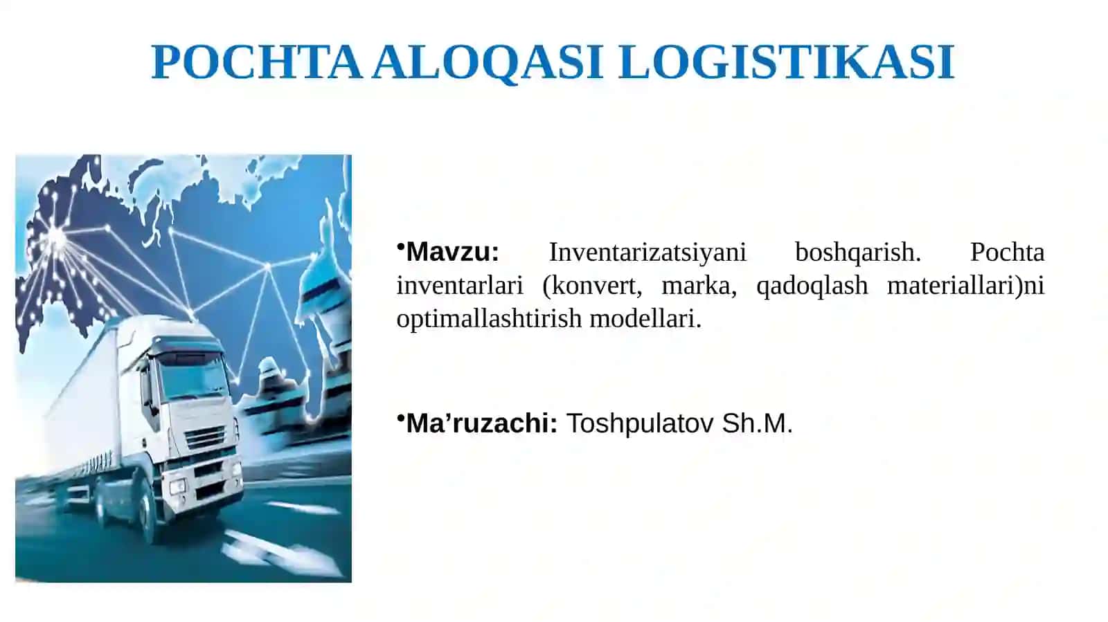 Pochta Aloqasi Logistikasi 2
