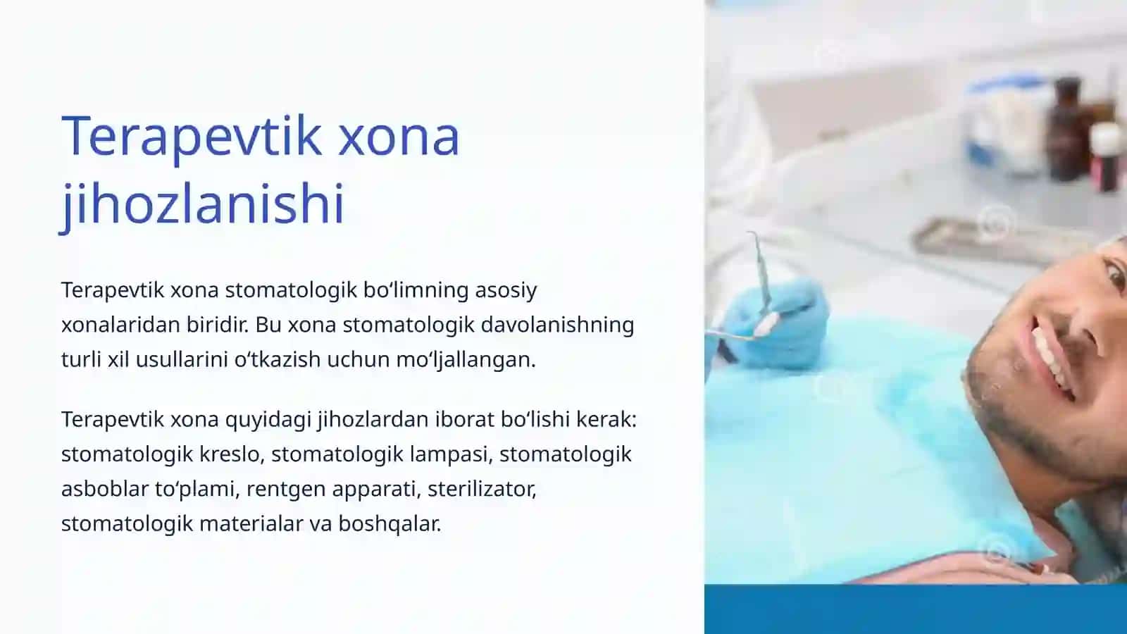 Stomatologik Bo‘lim: Xonalar 2