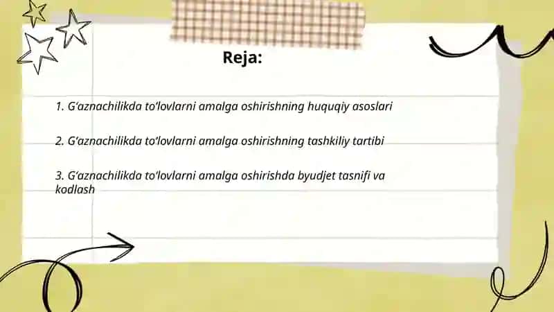 Gʻaznachilikda toʻlovlarning amalga oshirish 2