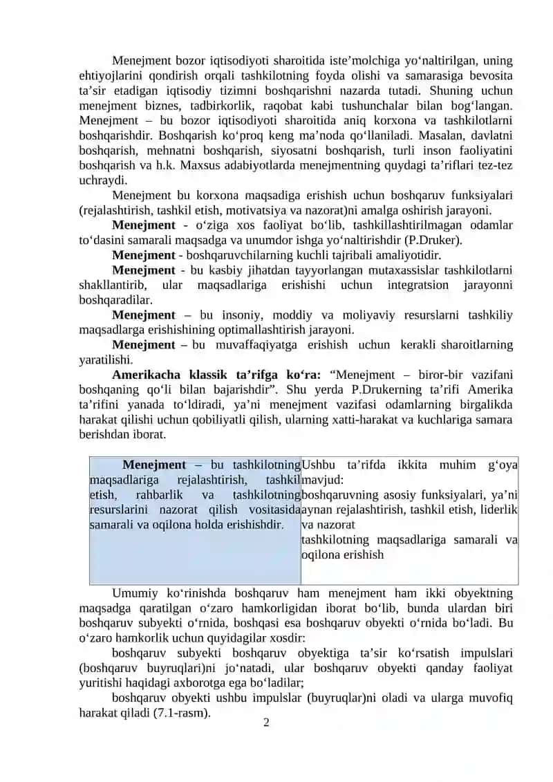 Boshqaruv va Yetakchilik 2