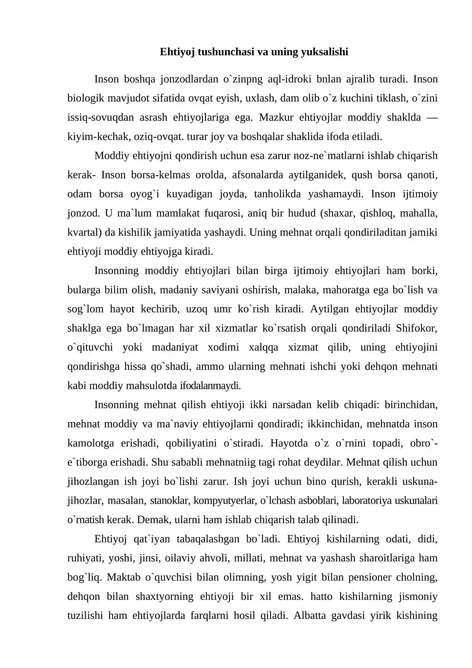 Ehtiyoj va uning qondirishi 2