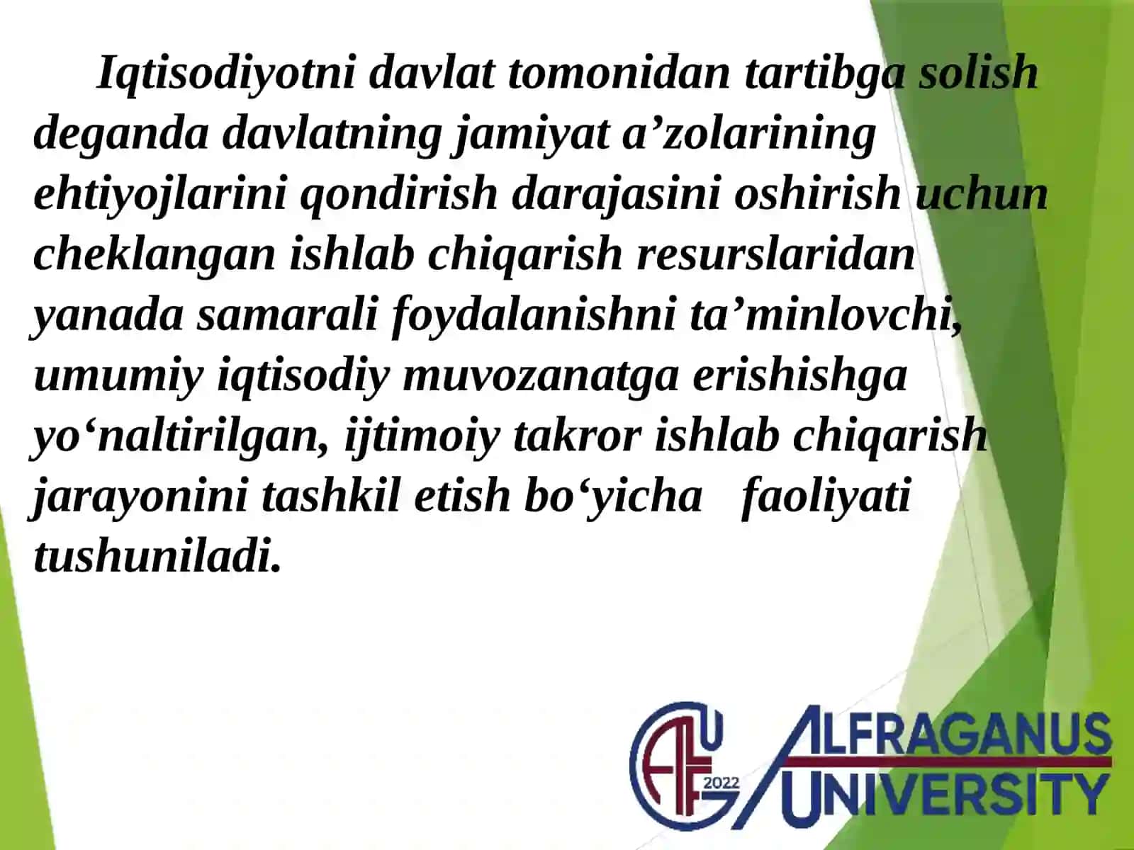 "Global iqtisodiy rivojlanish" - fani 2