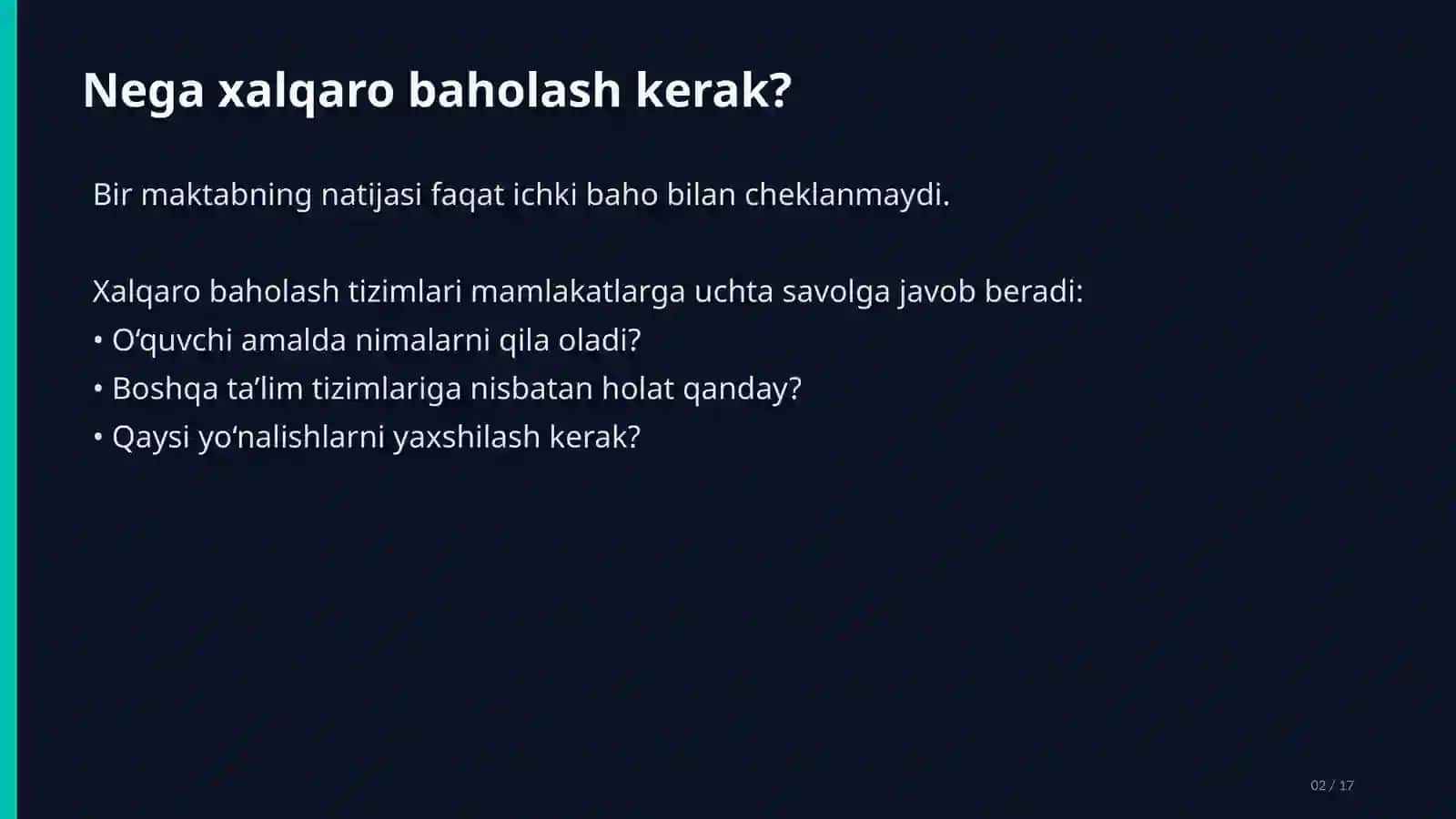 XALQARO BAHOLASH TIZIMLARI 2
