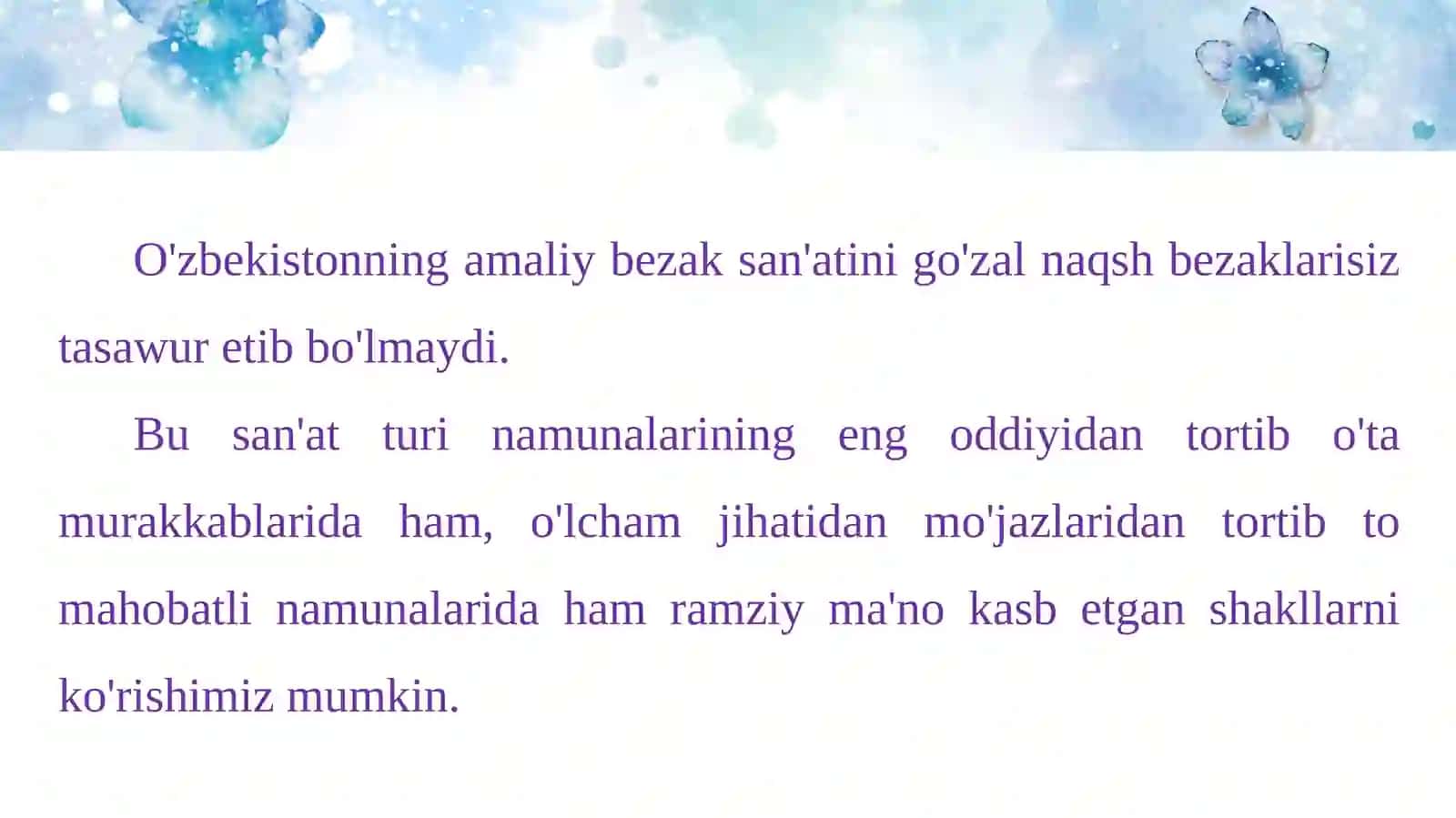 O'zbekistonning amaliy bezak san'atida ramziy shakllar 2