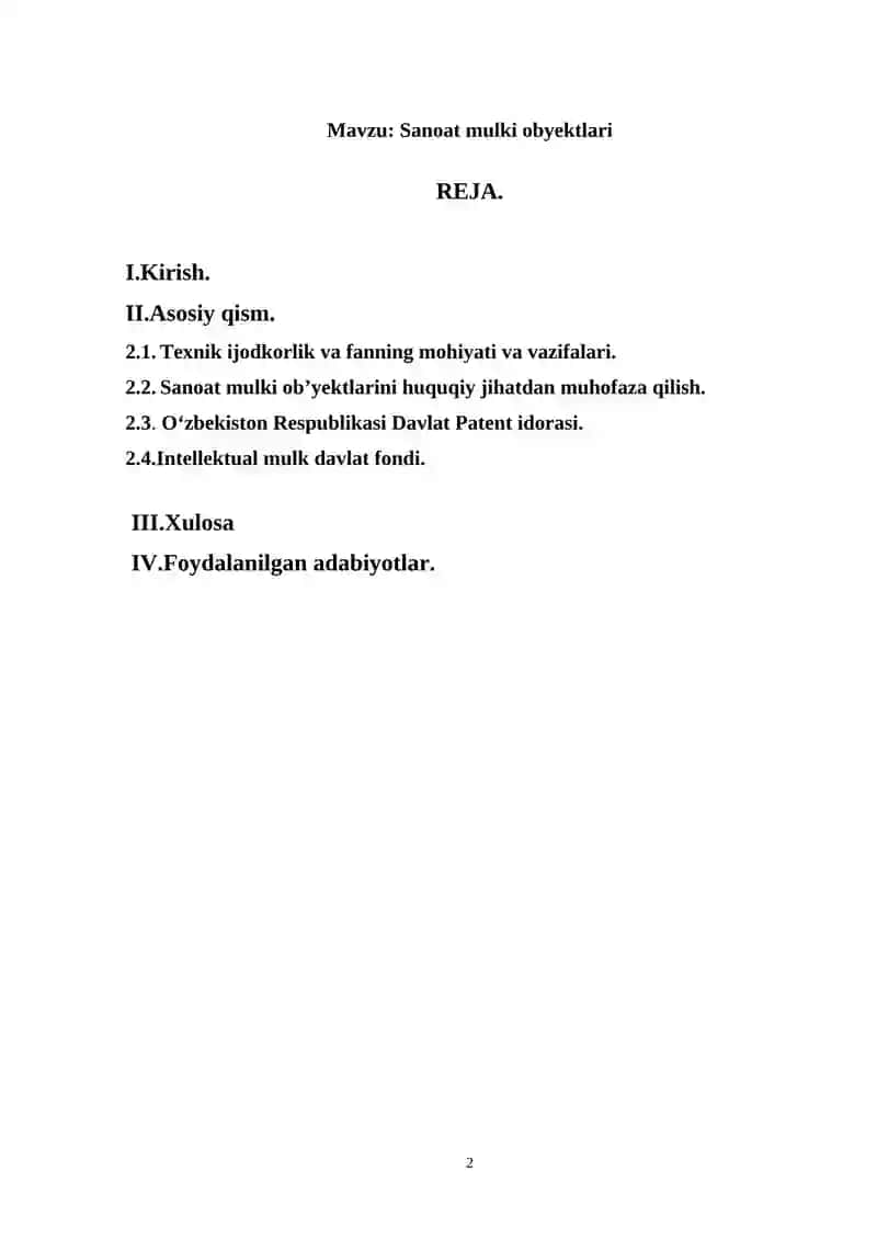 Sanoat mulki obyektlari kurs ishi 2