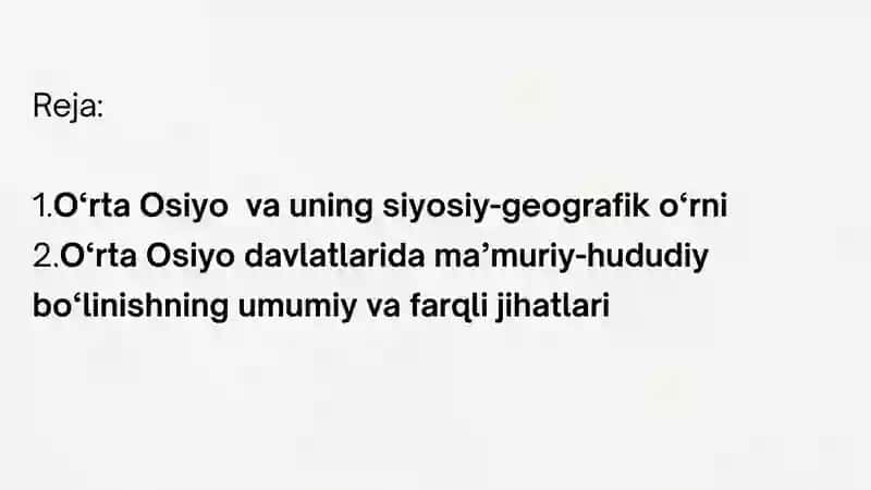 O'rta Osiyo davlatlarining ma'muriy-hududiy bo'linishi 2