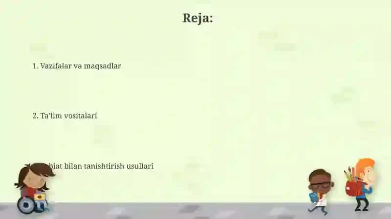 MTT da bolalarni tabiat bilan tanishtirishning metodlari, vazifalari va taʼlim vositalari 2