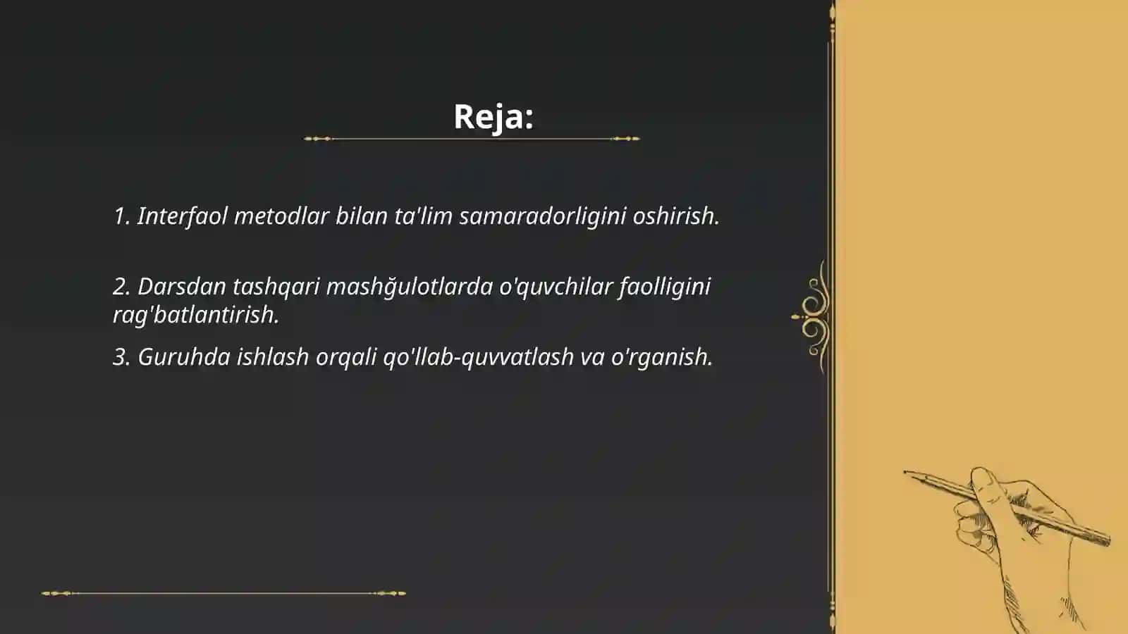 Darsdan tashqari mashğulotlarda interfaol metodlardan foydalanish 2