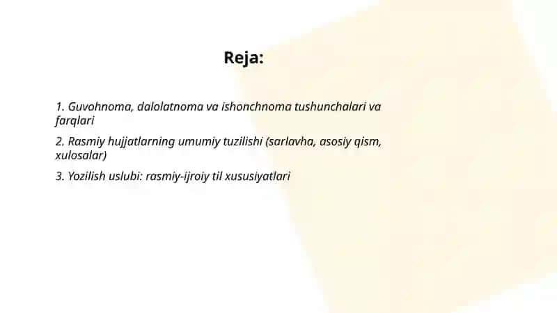 Guvohnoma, dalolatnoma, ishonchnoma 2
