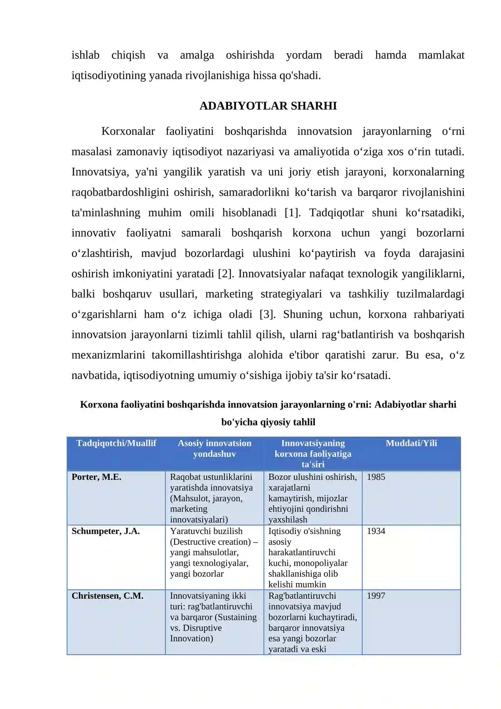 KORHONALAR FAOLIYATINI BOSHQARISHDA INNOVATSION JARAYONLARNING O'RNI 2