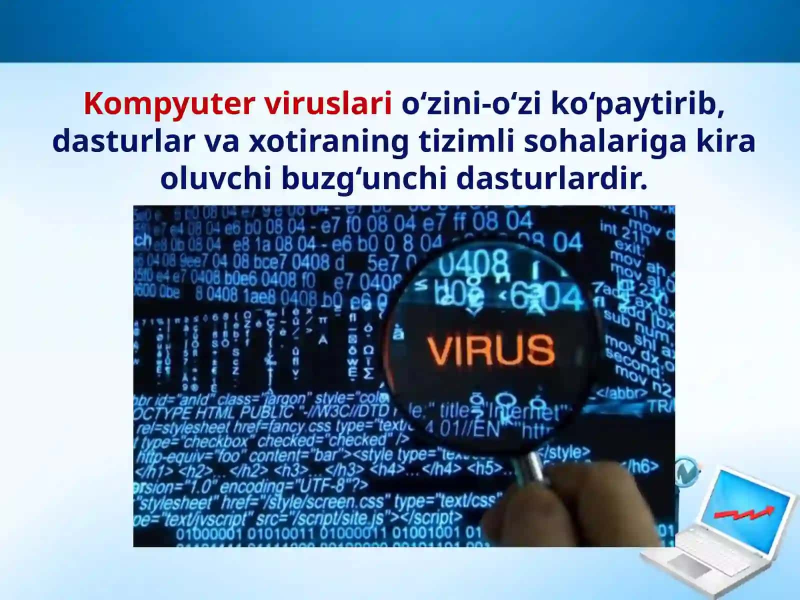 11-sinf Informatika Kompyuter viruslari va virusdan himoyalash usullari 2