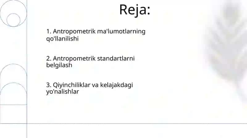 Antrapometrik standartlar togrisida 2