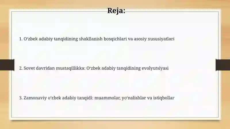 Oʻzbek adabiy tanqidining paydo boʻlishi va shakllanishi 2