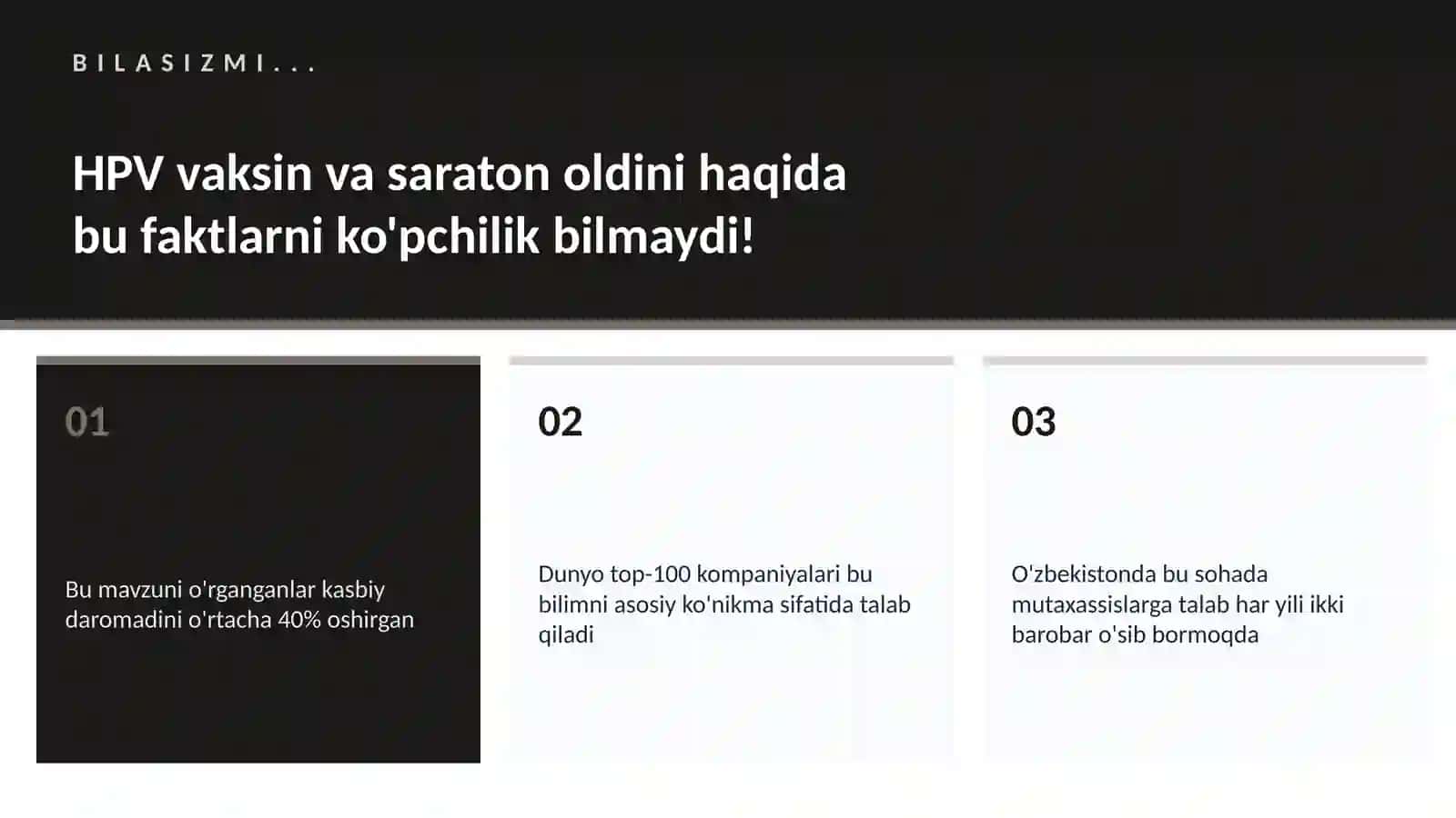 HPV vaksin va saraton oldini 2