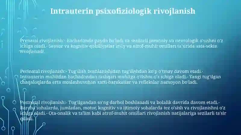 Peranatal Va Chaqaloqlik Davridagi Psixofiziologik Rivojlanishga Xos Xususiyatlar 2