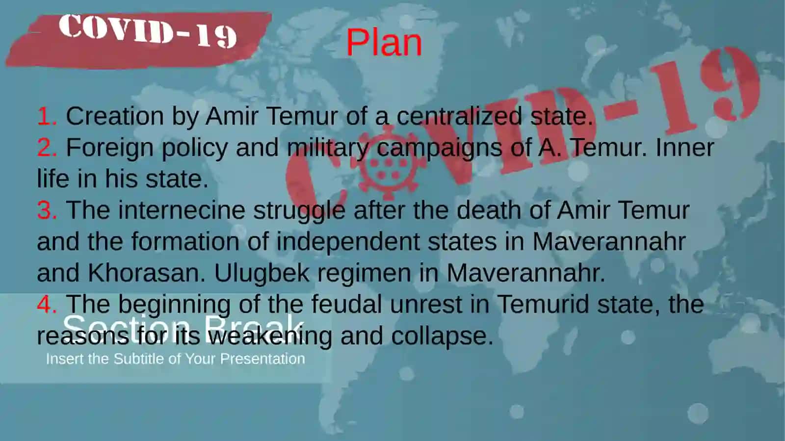 Centralization of Amir Temur's State in Maverannahran and Khorasan 2
