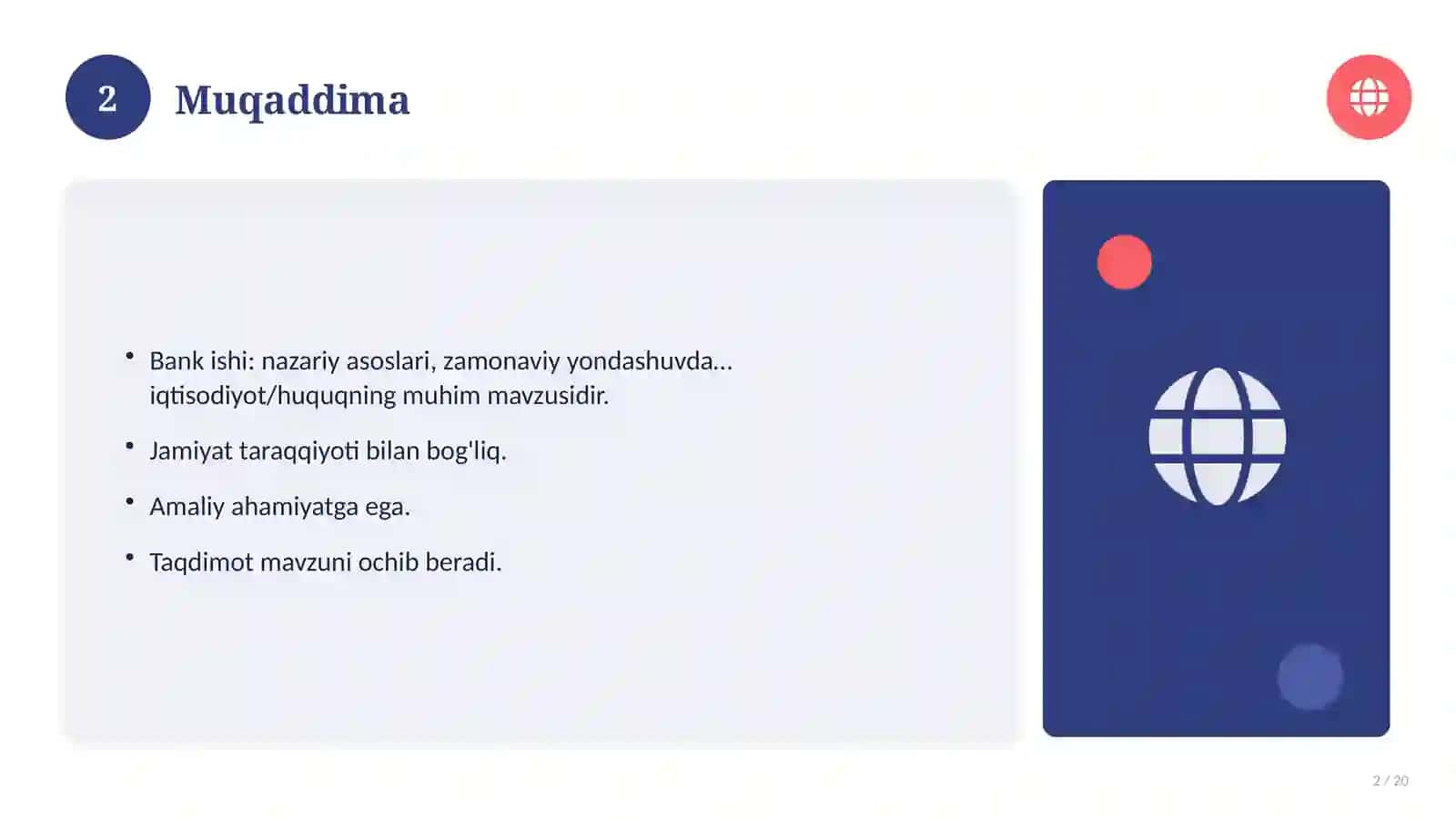 Bank ishi: nazariy asoslari, zamonaviy yondashuvda (Esse) 2