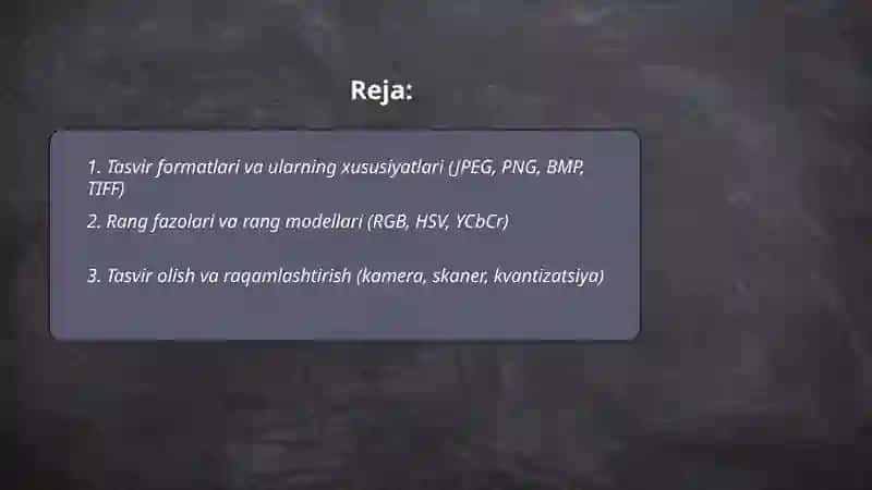 Kompyuter grafikasi Tasvirlarga ishlov berish 2