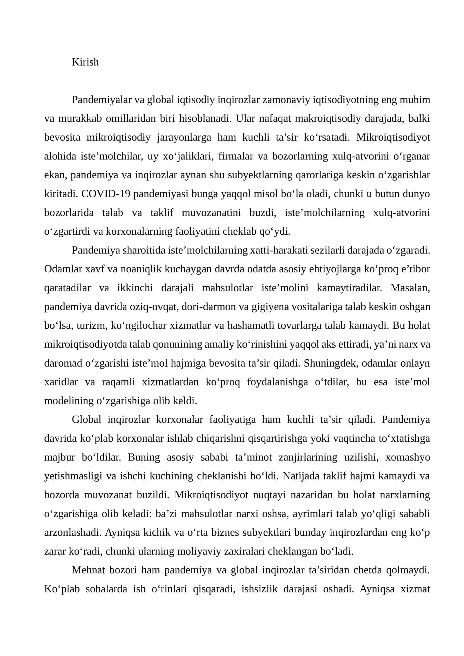 MIKROIQTISODIYOTDA PANDEMIYALAR VA GLOBAL INQIROZLARNING TA’SIRI 2