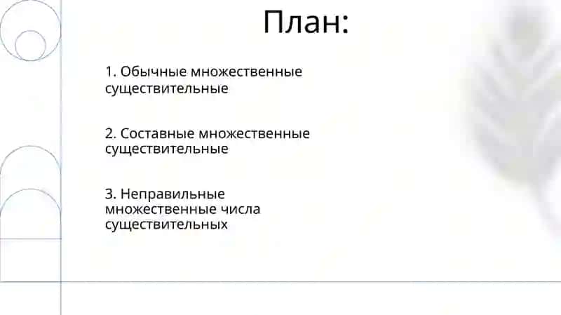 Множественное число имен существителньных 2