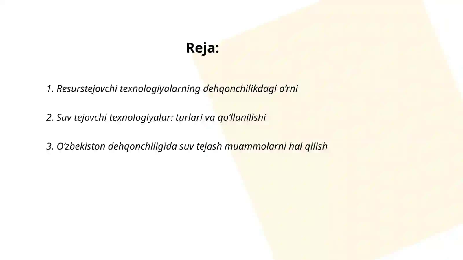 Dehqonchilikda resurstejovchi va suv tejovchi texnologiyalar va uning ahamiyati 2