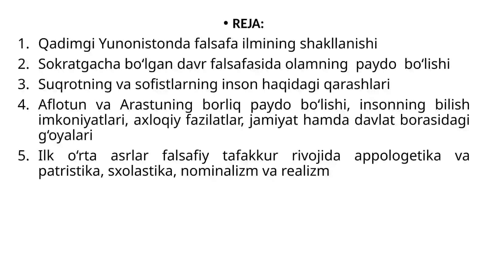 Falsafiy tafakkur taraqqiyoti bosqichlari: G‘arb falsafasi 2