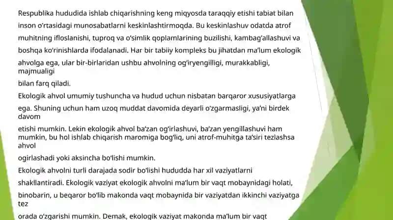 Tashqimuxitning noxush fizika va kimyoviy omillari ta'siri 2