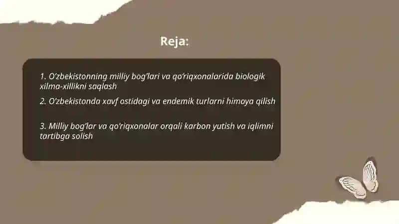 O’zbekistonning milliy bog’lari va qo’riqxonalarining ekologik ahamiyati 2