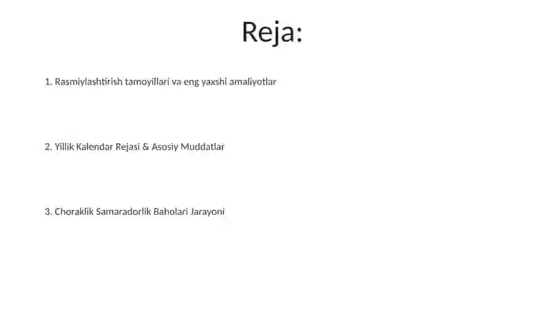 Yillik taqvim rejasi 2