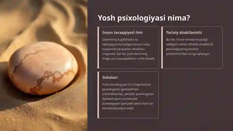 Yosh psixologiyasi fani: Maqsadi va vazifalari 2