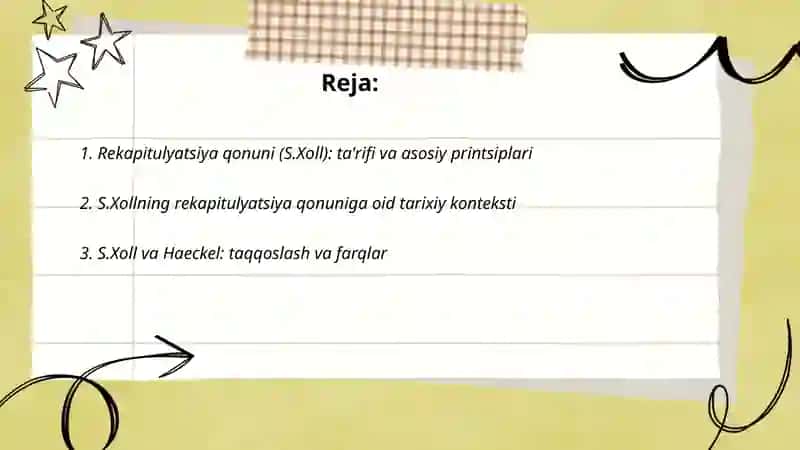 Rekapitulyatsiya qonuni (S.Xoll) 2