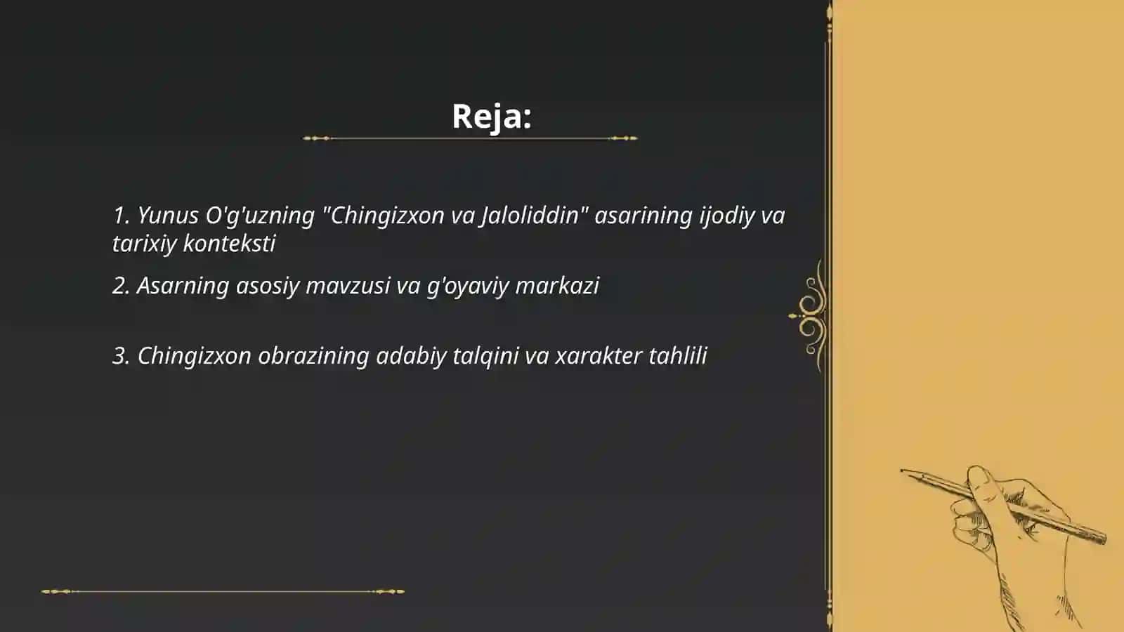Yunus O'g'uzning "Chingizxon va Jaloliddin" asari 2