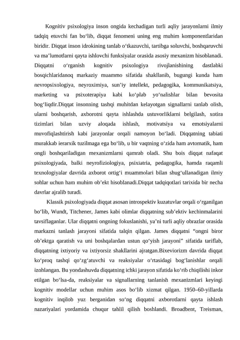 Kognitiv psixologiyada diqqat tadqiqotlari 2