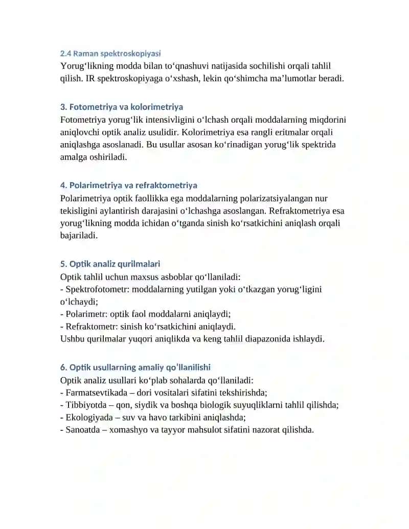 OPTIK ANALIZ USULLARI 2