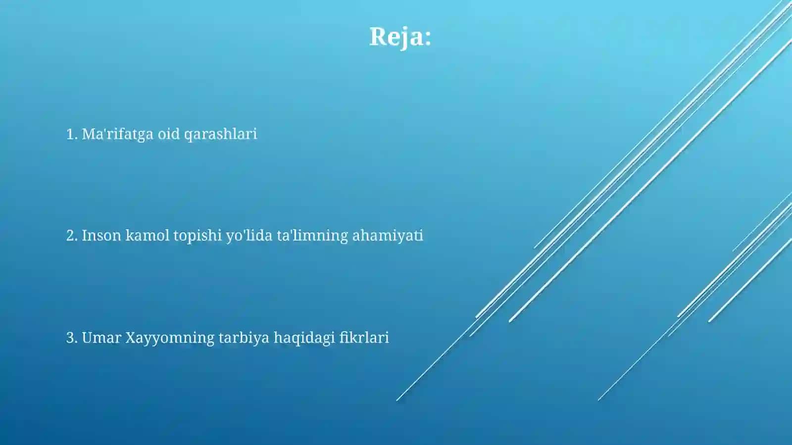 Umar Hayyomning ta'lim- tarbiyaga oid fikrlari 2