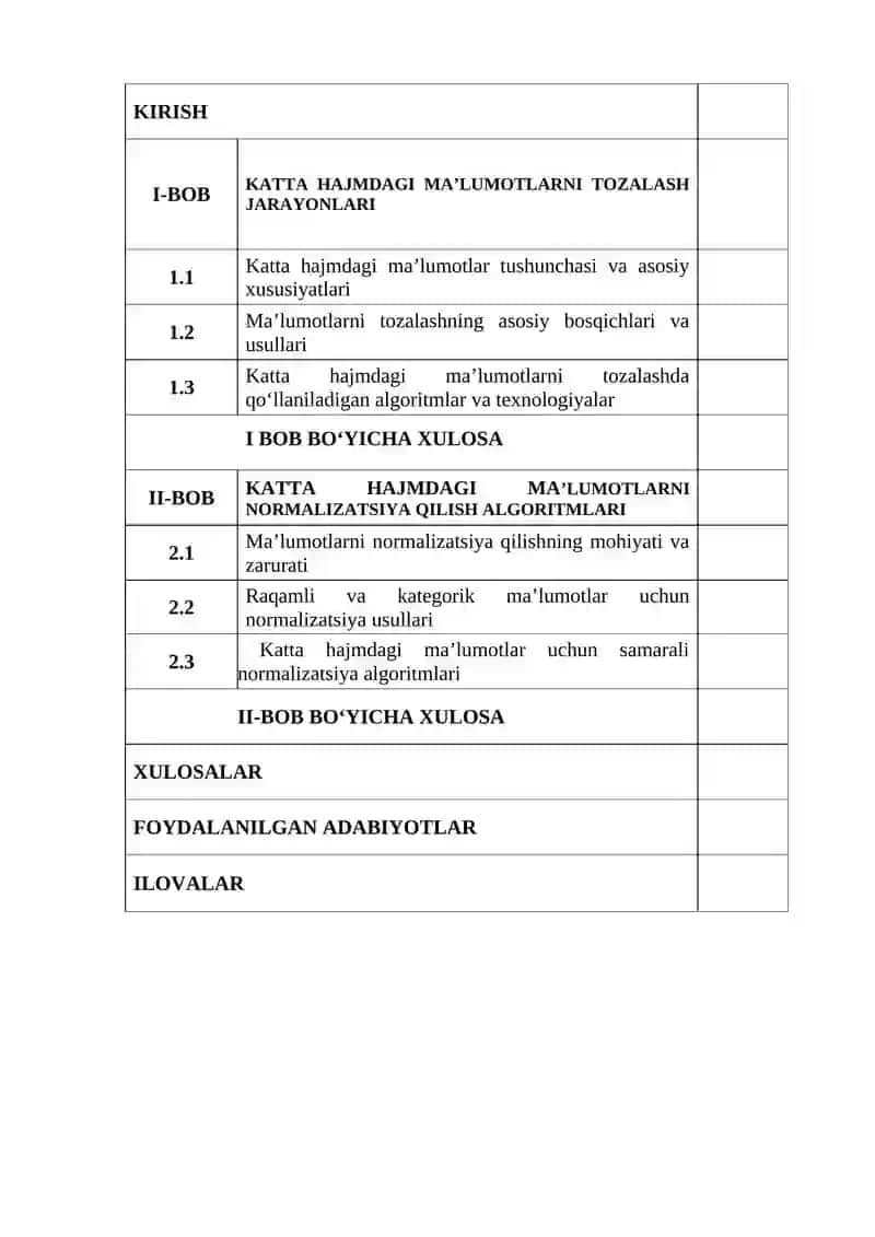 Katta hajmdagi ma’lumotlarni tozalash va normalizatsiya qilish algoritmlari 2