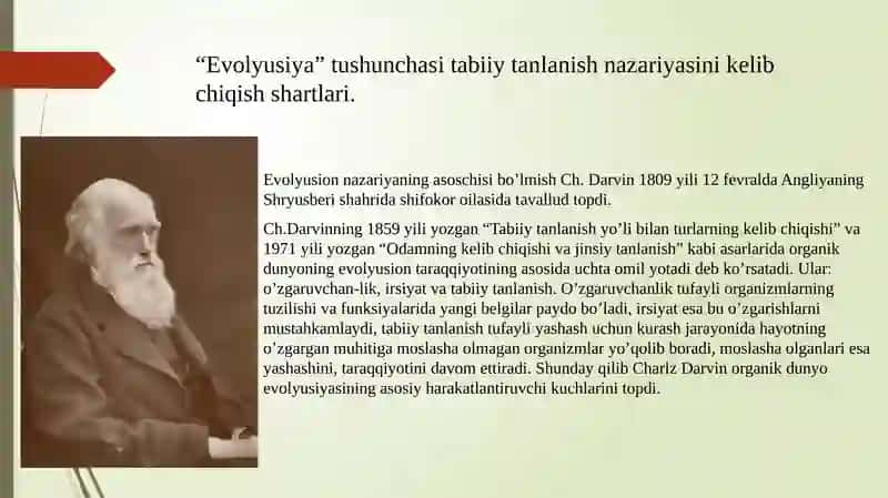 Evolyusiya tushunchasi 2