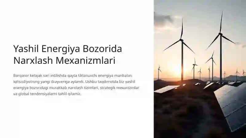 Yashil Energiya Bozorida Narxlash Mexanizmlari 2