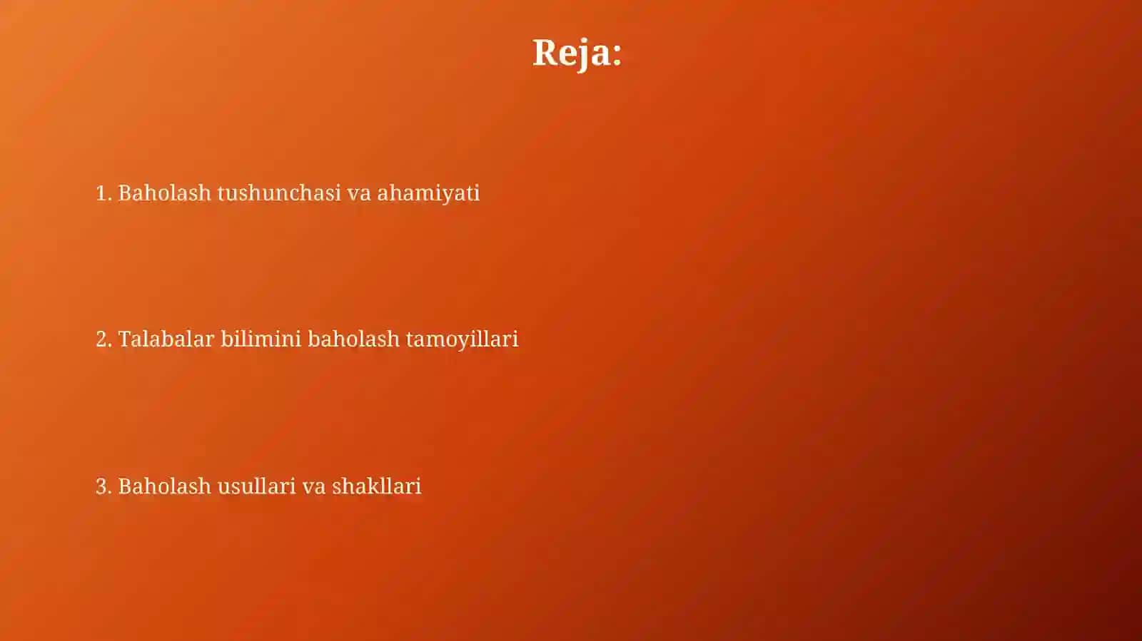 Talabalar bilimini baxolash uslubiyoti 2