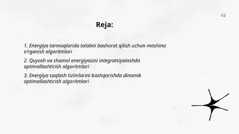 Energetikaning dolzarb muomolarini hal qilishda algarimik yondashuvlar 2